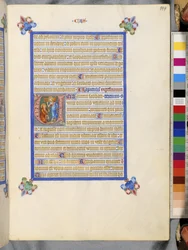 A piena pagina: testo incorniciato con "U" iniziale istoriata: Noli me tangere