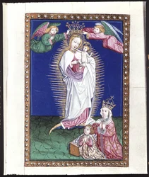 Pagina intera: miniatura: Madonna in aureola, 1464 circa (tempera su pergamena)