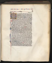 Pagina intera: testo e iniziale (tempera su fondo oro)