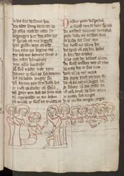Pagina intera: testo con disegni a penna colorati (disegno a penna colorata)