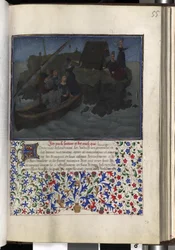 Pagina intera: testo con iniziale dipinta, miniatura incorniciata e bordo (miniatura)
