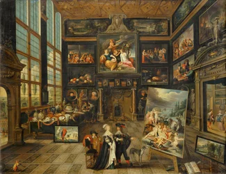 Interno di una galleria di dipinti ...