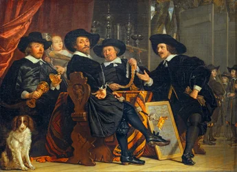 I capi della confraternita dei balestrieri di san Sebastiano, appartenenti alla Guardia civica di Amsterdam ...