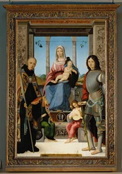 Madonna con i santi Benedetto da Nurcia, San Quintino e due angeli ...