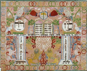 Mizrach, decorazione appesa alle pareti di un (ritaglio di carta)