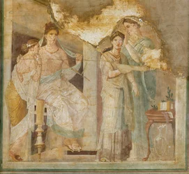 Dame pompeiane con il loro schiavo parrucchiere