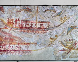 Navi circondate da delfini