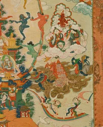 Thangka Zangdog Pelri - Guru Rinpoche sulla montagna di rame (foto)