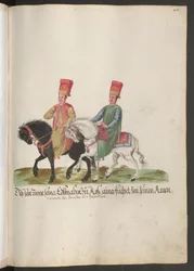 La corte del sultano: due scudieri del sultano a cavallo