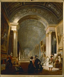 Veduta della Grand Galerie del Louvre ...