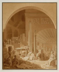 Vivant-Denon al lavoro nella sala Diana del Louvre ...
