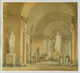 Vista della sala Melpomene del Museo del Louvre ...