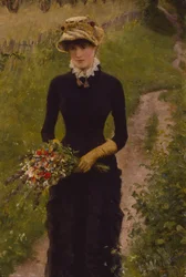 Giovane donna che cammina