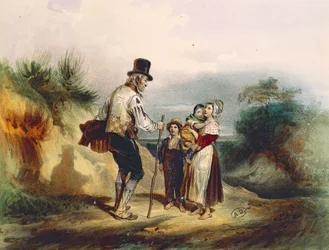 La scorciatoia, illustrazione di acquerello per I Miserabili