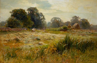 Girando il fieno, vicino a Epping, Essex