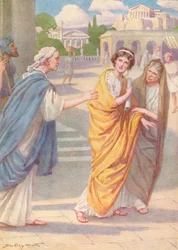 Verginio lasciò la sua bella giovane figlia Verginia alle cure della sua nutrice, c1912, 1912