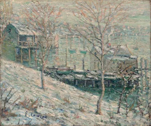 Scena invernale sul fiume Harlem