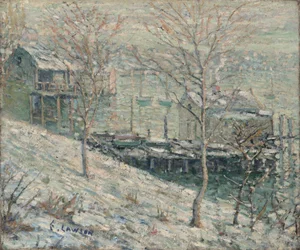 Scena invernale sul fiume Harlem
