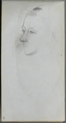 Quaderno di schizzi, pagina 45: Volto di donna, vista di 3/4
