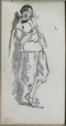 Taccuino, pagina 46: Figura maschile in piedi