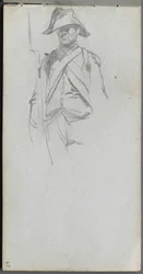 Quaderno di schizzi, pagina 67: Studio di un soldato
