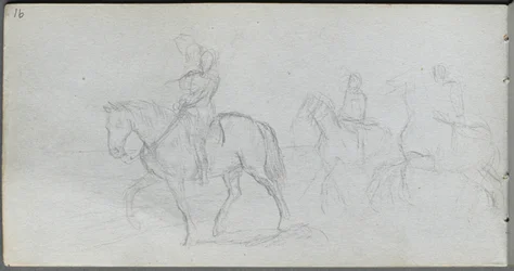 Taccuino, pagina 91: Figure a cavallo