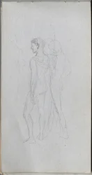 Taccuino degli schizzi, pagina 92: due nudi