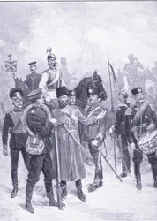 Tipi di soldati russi, illustrazione da Cassells History of the Russo-Japanese War Vol 1, c.1900