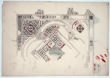 Studio di una parte del pavimento della cattedrale di Canterbury