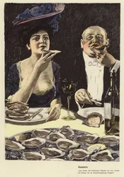 Mangiare ostriche in un ristorante