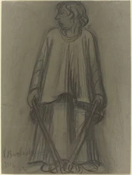Figura in piedi con torce spente