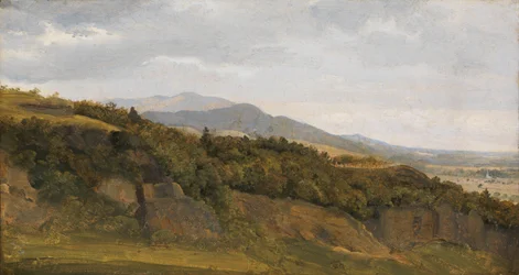 Paesaggio tedesco con vista verso una valle ampia, ca. 1829-30