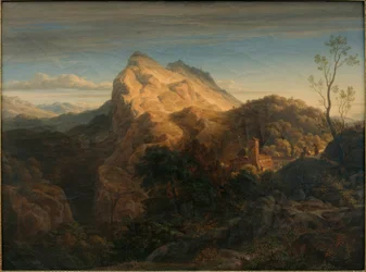 Paesaggio serale vicino a Olevano