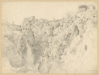 Veduta di Tivoli con il Tempio della Sibilla