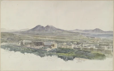 Veduta su Napoli con Pompei verso il Vesuvio