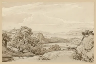Paesaggio al lago di Nemi presso Genzano