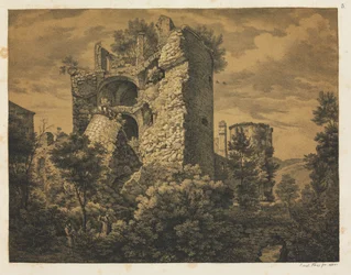 Sei vedute del castello di Heidelberg: Torre