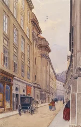 La Dorotheergasse a Vienna con il vecchio banco dei pegni
