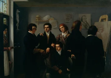 Gruppo di ritratti di giovani artisti
