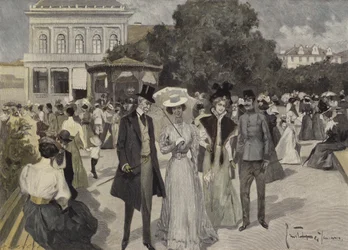 Davanti al padiglione musicale a Franzensbad