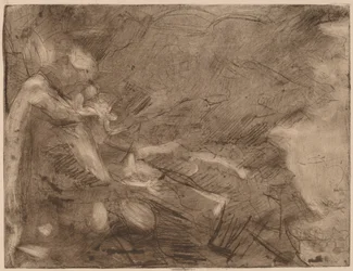 Ruscello di montagna con bagnanti, 1934