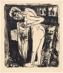 Nudo in piedi in una stanza, 1921