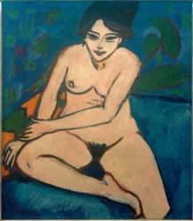Nudo su sfondo blu