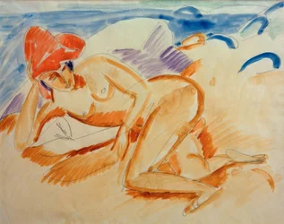Nudo con cappello rosso