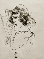 E. L. Kirchner, Ritratto di Erna con grande cappello