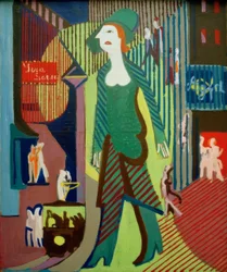 Donna attraversa la strada di notte; Donna della notte