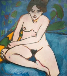 Tedesco: Nudo su fondo blu Nudo su fondo blu