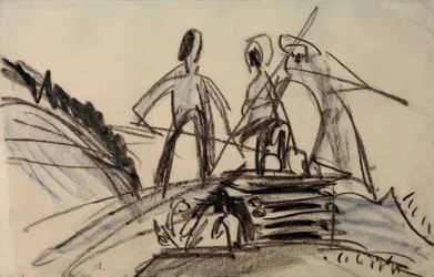 Contadini che fanno il fieno