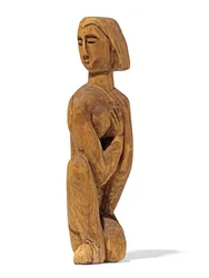Inginocchiata, testa rivolta a sinistra, mano destra sul seno sinistro (1912)