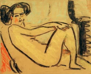 Ragazza sdraiata vicino alla stufa